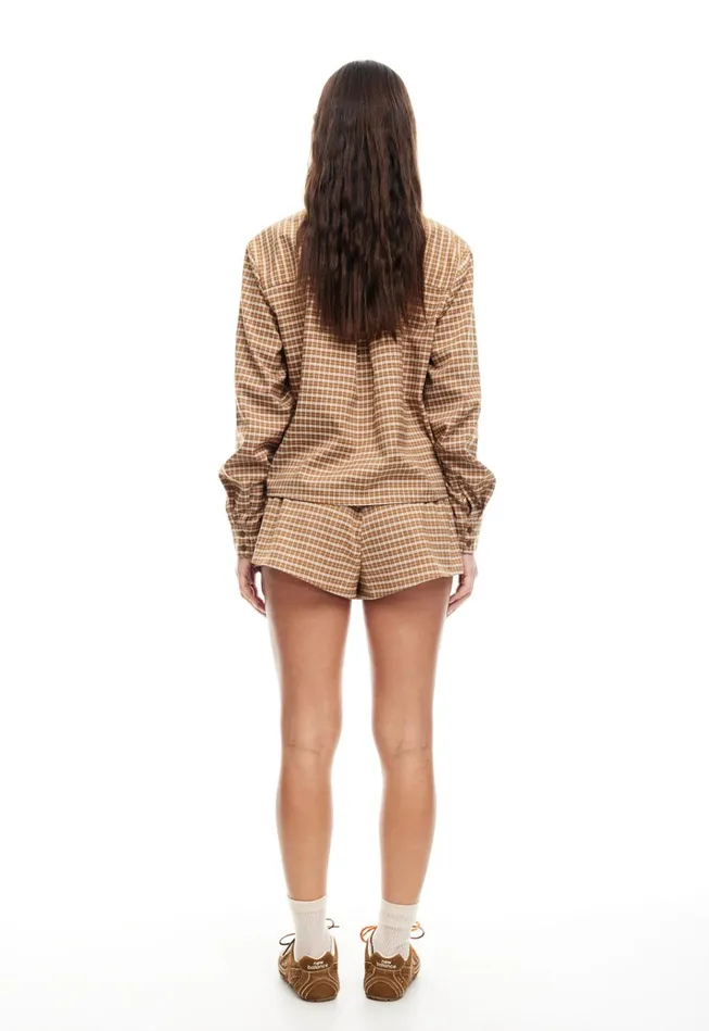 Women Lioness Fashion Shorts NIRVANA SHORT Chocolate Check Women Lioness Fashion Shorts NIRVANA SHORT Chocolate Check