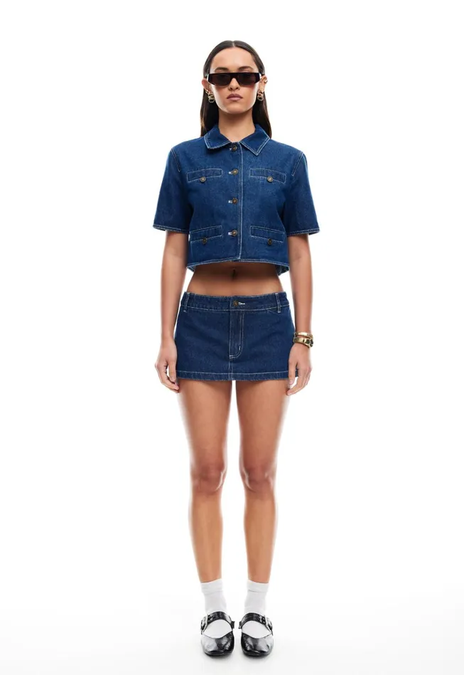Women Lioness Fashion Shorts RHODE MINI Blue Denim
