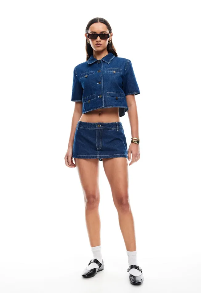 Women Lioness Fashion Shorts RHODE MINI Blue Denim
