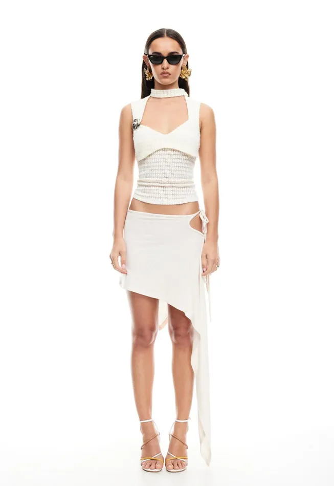 Women Lioness Fashion Skirts MOSS MIDI SKIRT Porcelain