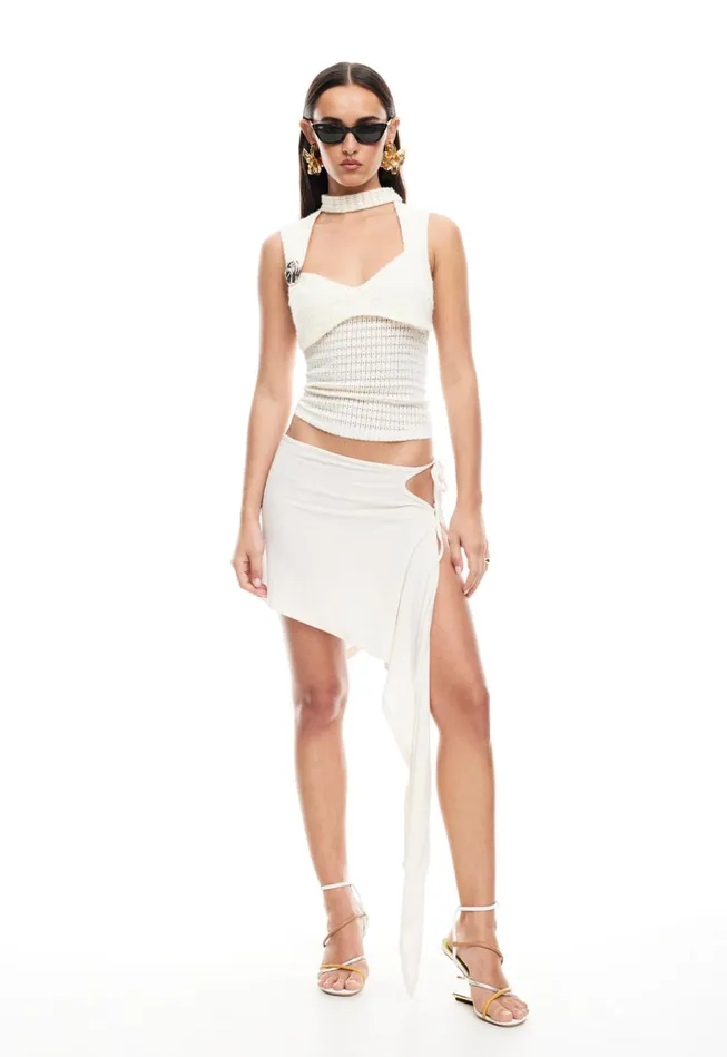 Women Lioness Fashion Skirts MOSS MIDI SKIRT Porcelain