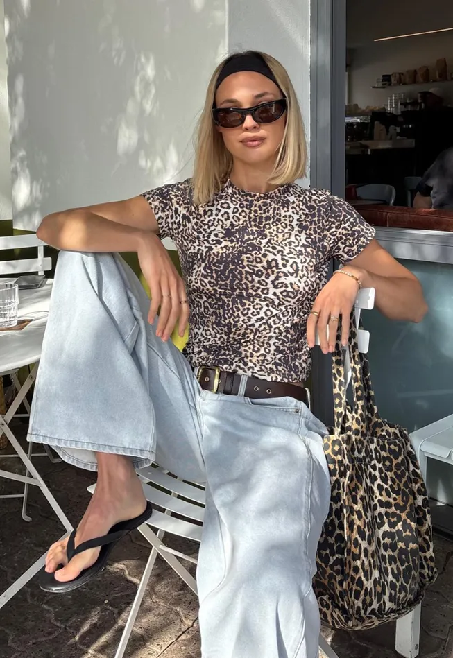 Women Lioness Fashion Tops CLUBHOUSE TEE Leopard Fade