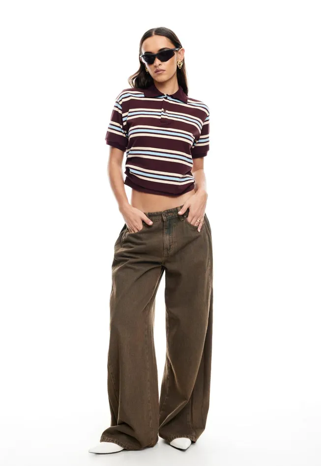 Women Lioness Fashion Tops LEISURE POLO Chocolate Multi