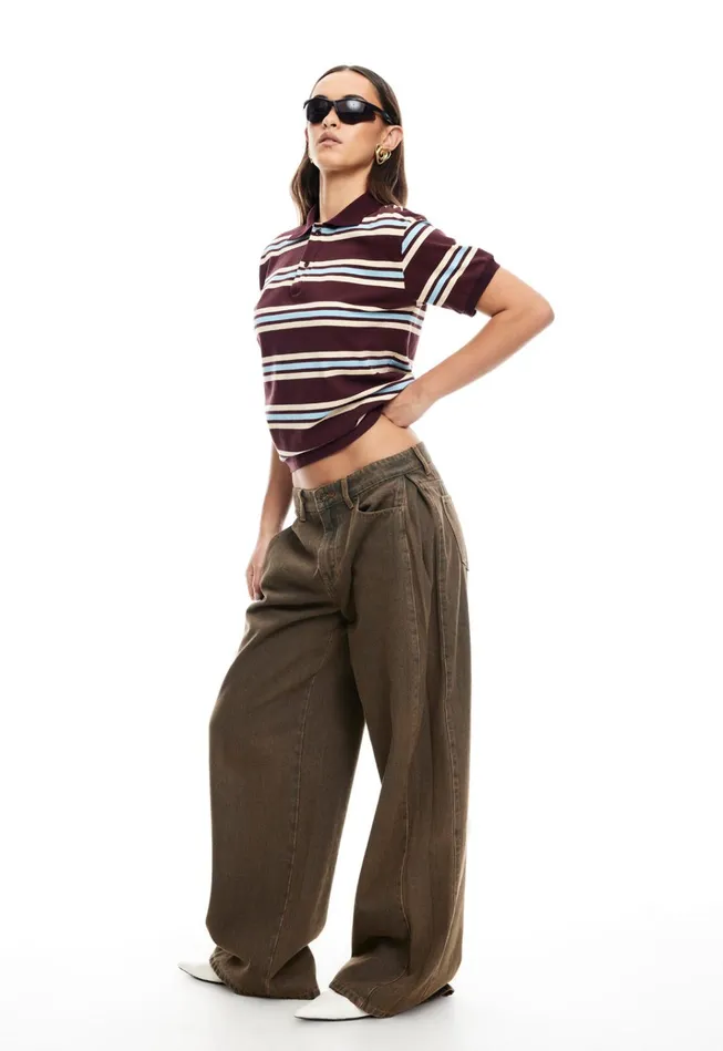 Women Lioness Fashion Tops LEISURE POLO Chocolate Multi