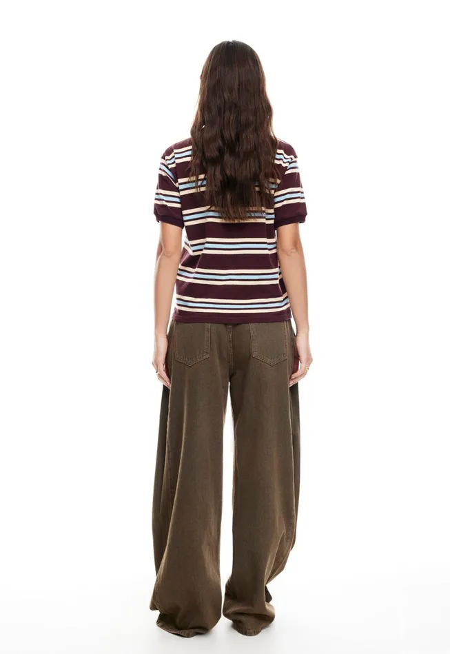 Women Lioness Fashion Tops LEISURE POLO Chocolate Multi