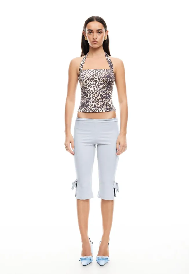 Women Lioness Fashion Tops ROUJE HALTER TOP Leopard Fade