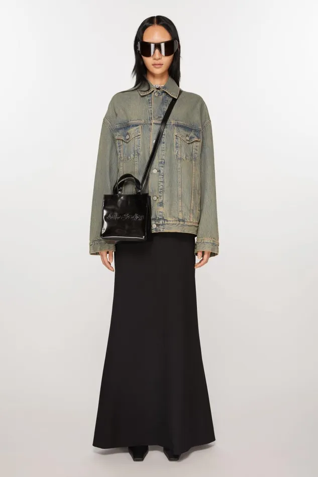 Women Logo Mini Shoulder Tote Bag Black Acne Studios Bags