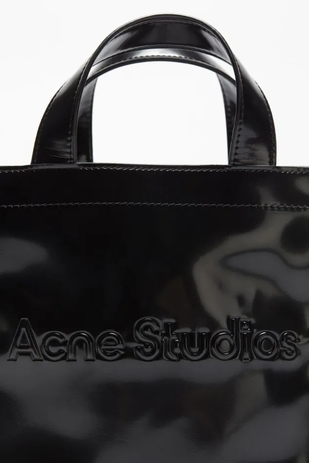 Women Logo Mini Shoulder Tote Bag Black Acne Studios Bags