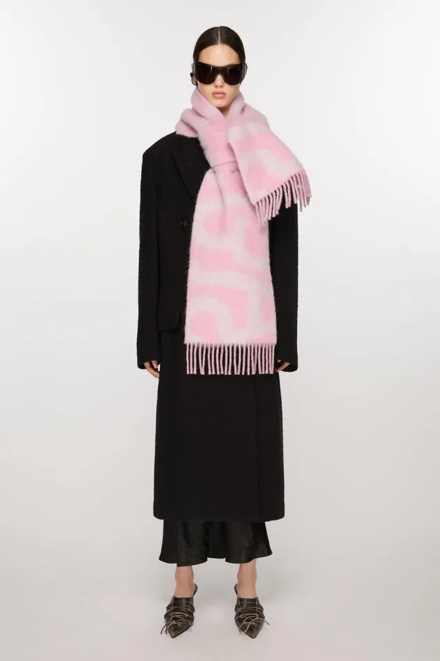 Women Logo Scarf Pink Acne Studios Scarves