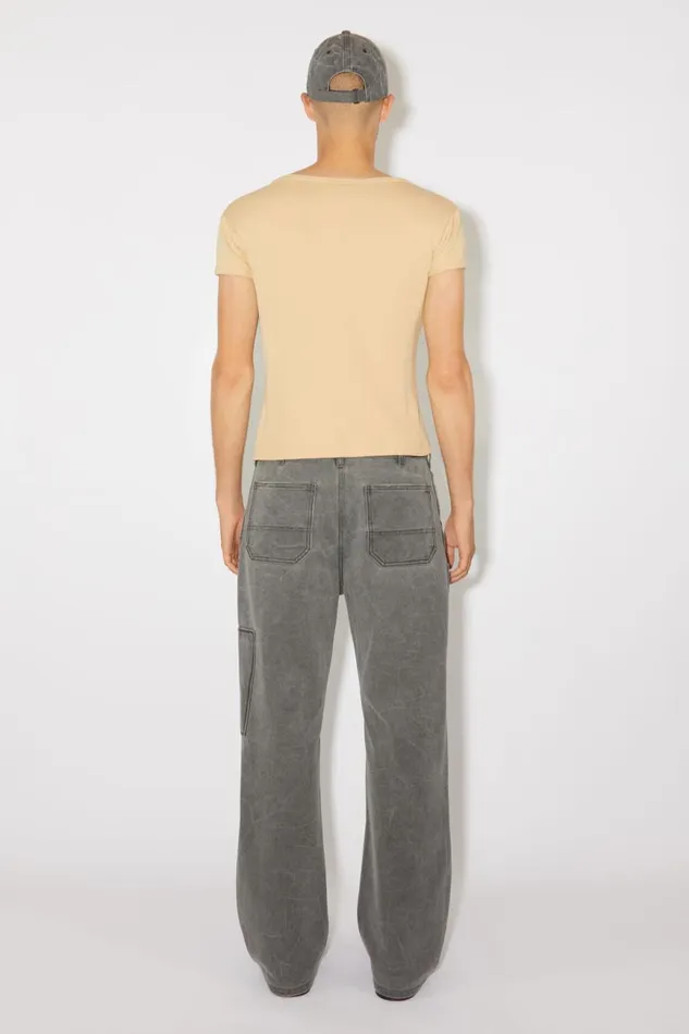 Women Logo Tshirt 8211 Fitted Fit Biscuit Beige Acne Studios Tshirts