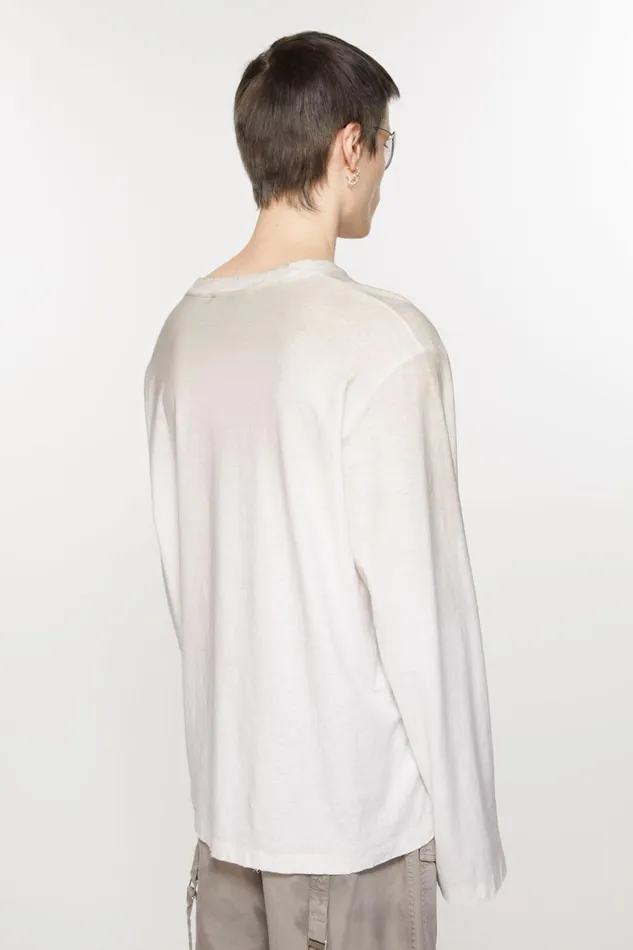 Women Logo Tshirt 8211 Relaxed Fit Dusty White Acne Studios Tshirts