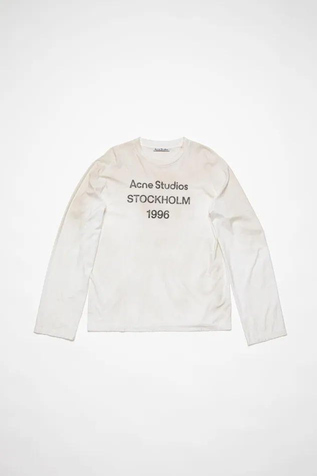 Women Logo Tshirt 8211 Relaxed Fit Dusty White Acne Studios Tshirts