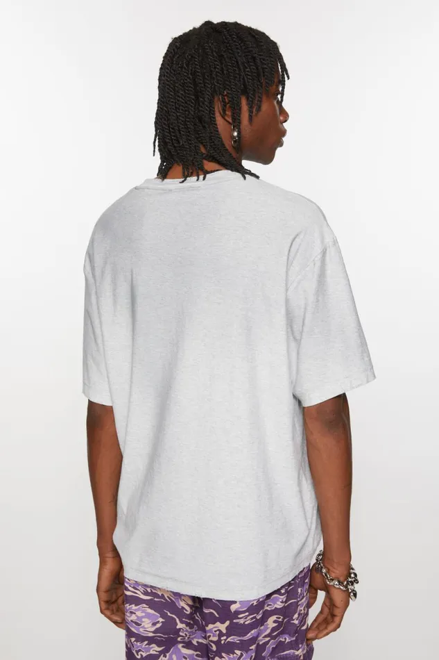 Women Logo Tshirt 8211 Relaxed Unisex Fit Pale Grey Melange Acne Studios Tshirts