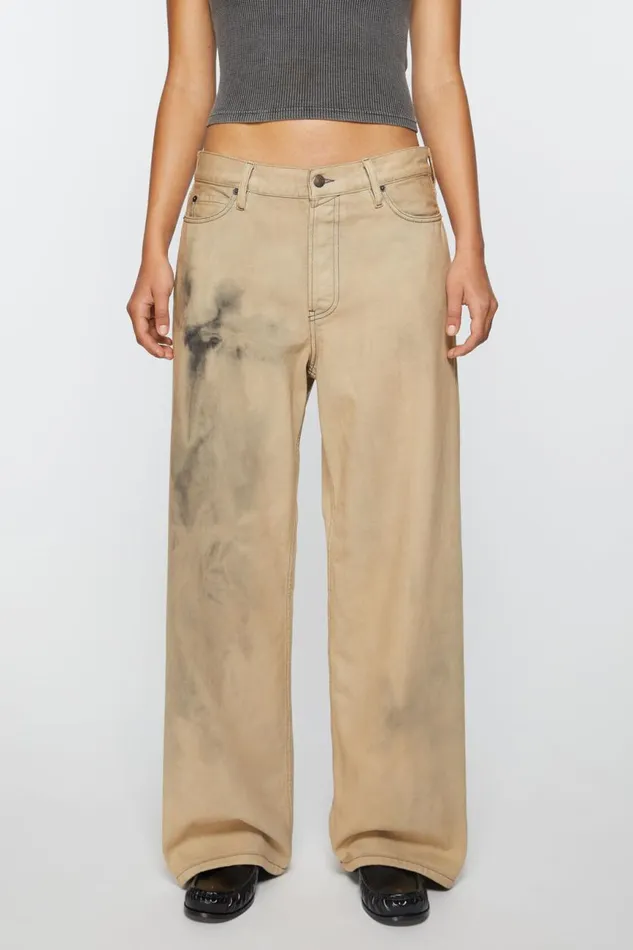 Women Loose Fit Jeans 8211 1981F Beigeblack Acne Studios Jeans