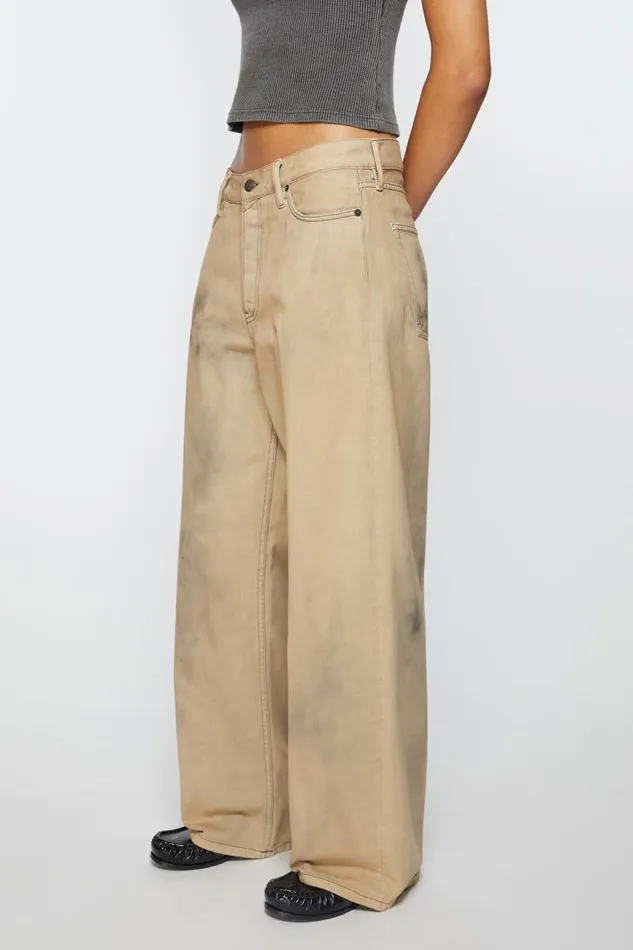 Women Loose Fit Jeans 8211 1981F Beigeblack Acne Studios Jeans