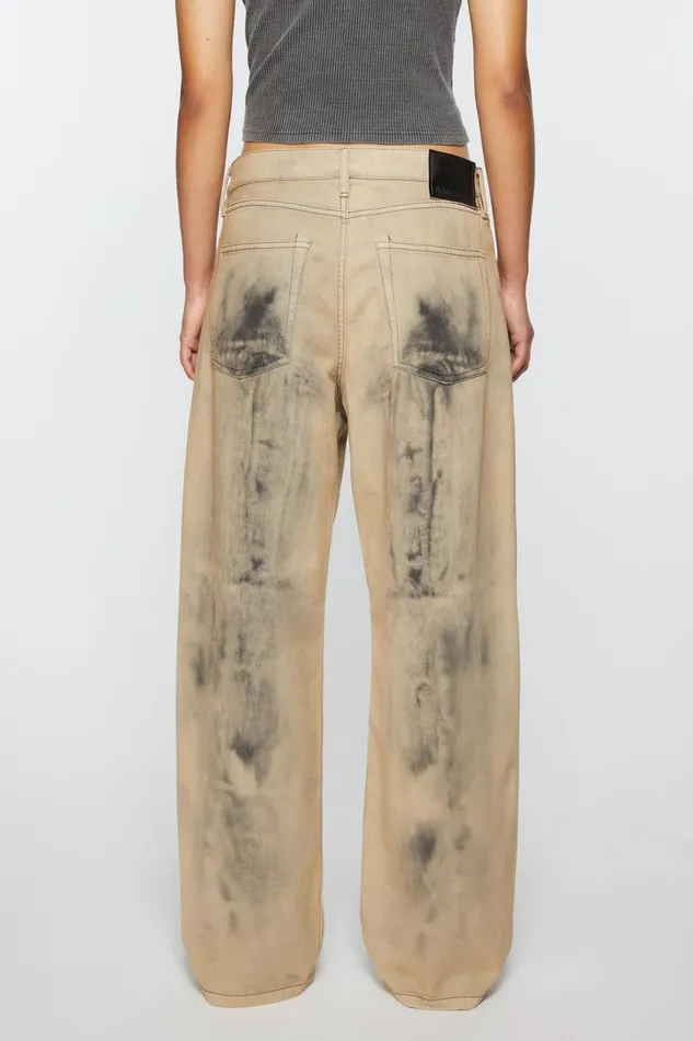 Women Loose Fit Jeans 8211 1981F Beigeblack Acne Studios Jeans