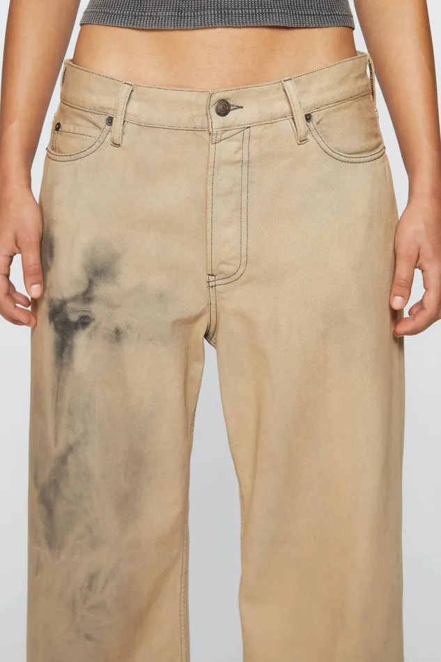Women Loose Fit Jeans 8211 1981F Beigeblack Acne Studios Jeans