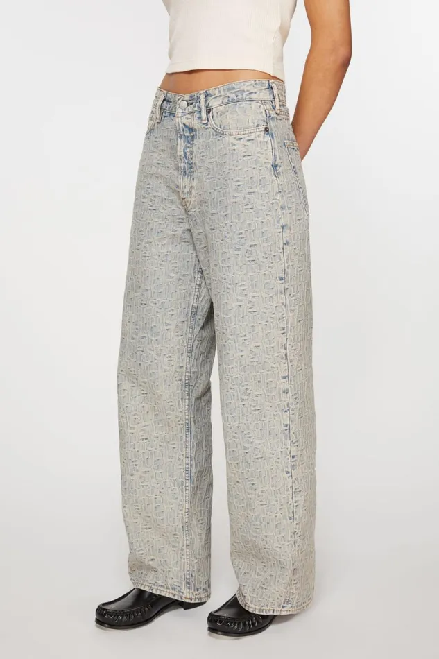 Women Loose Fit Jeans 8211 1981F Monogram Bluebeige Acne Studios Jeans