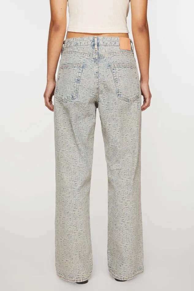 Women Loose Fit Jeans 8211 1981F Monogram Bluebeige Acne Studios Jeans
