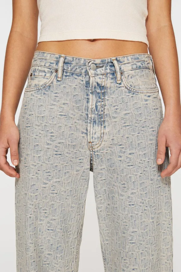 Women Loose Fit Jeans 8211 1981F Monogram Bluebeige Acne Studios Jeans