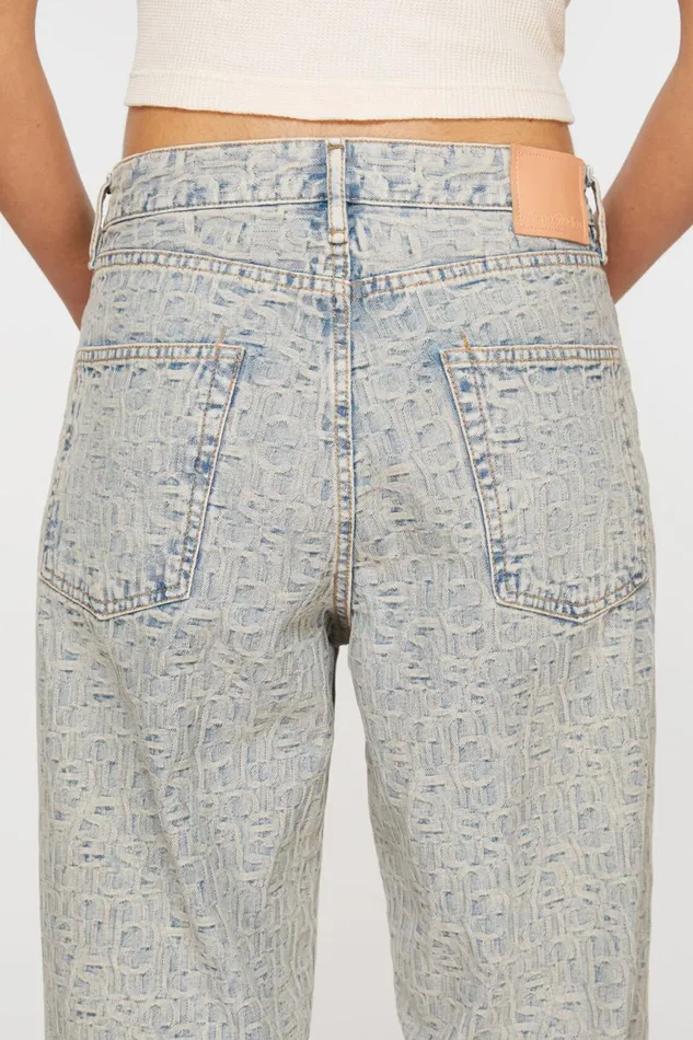 Women Loose Fit Jeans 8211 1981F Monogram Bluebeige Acne Studios Jeans