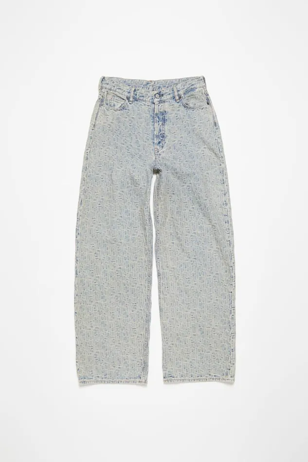 Women Loose Fit Jeans 8211 1981F Monogram Bluebeige Acne Studios Jeans