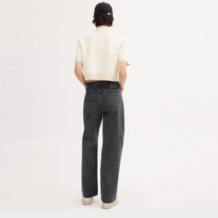 Women Loose Fit Jeans Black Coach Bottoms