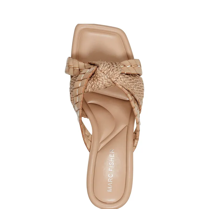 Women Marc Fisher Macki Block Heel Sandal Light Natural Sandals