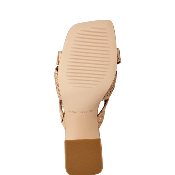 Women Marc Fisher Macki Block Heel Sandal Light Natural Sandals