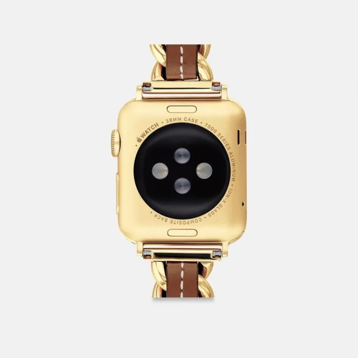 WomenMen Apple Watch Strap 38 Mm 40 Mm And 41 Mm Saddle Coach Watches