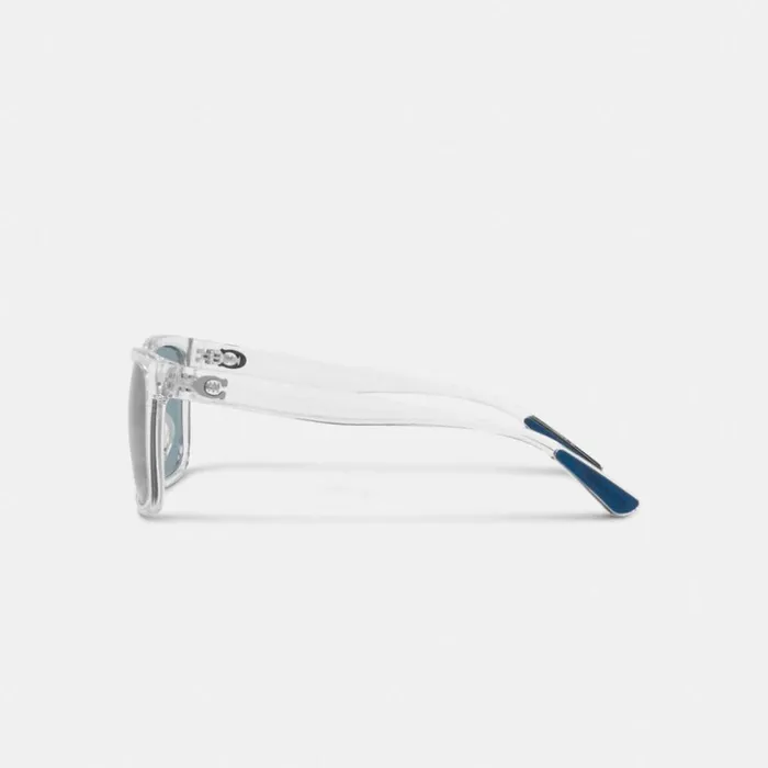 WomenMen Beveled Signature Flat Top Square Sunglasses Clear Blue Coach Eyewear