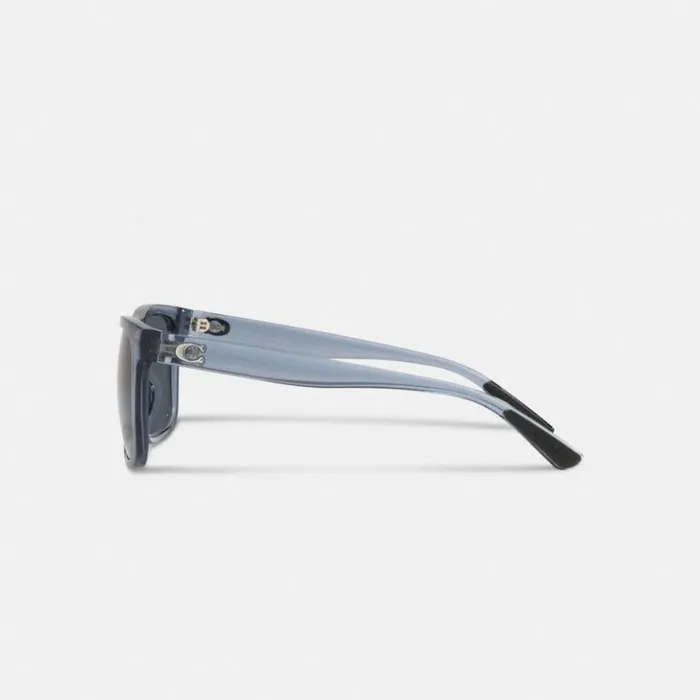 WomenMen Beveled Signature Flat Top Square Sunglasses Transparent Navy Coach Eyewear WomenMen Beveled Signature Flat Top Square Sunglasses Transparent Navy Coach Eyewear