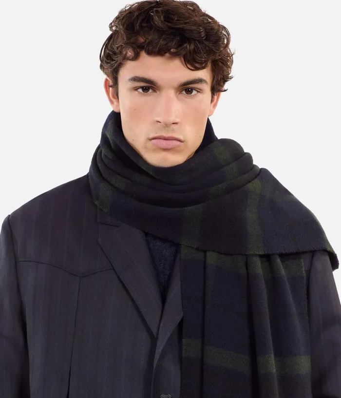 WomenMen Hats and Scarves THE KOOPLES Checked Wool Scarf WomenMen Hats and Scarves THE KOOPLES Checked Wool Scarf