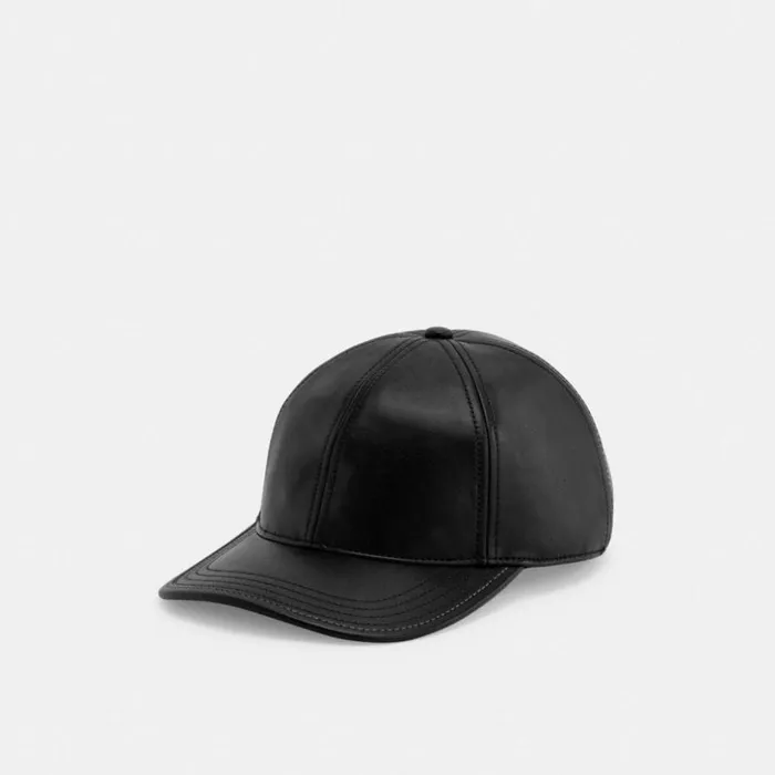WomenMen Leather Baseball Hat Black Coach Hats Scarves and Gloves