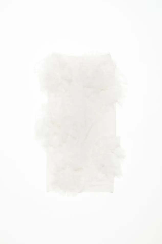 Women Mesh Ruffle Skirt White Acne Studios Skirts