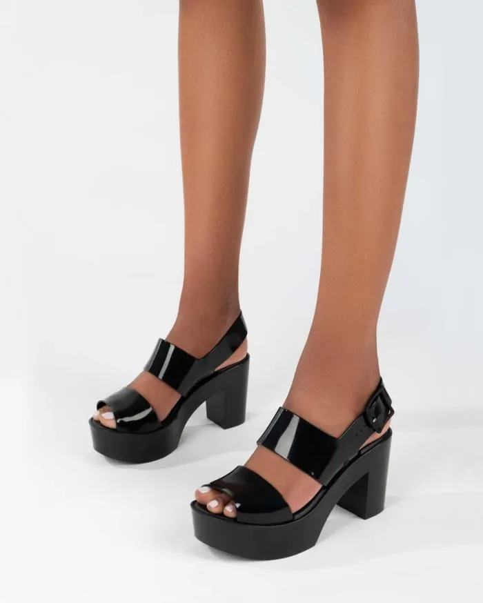 Women Mule Sandal Black Melissa Heels