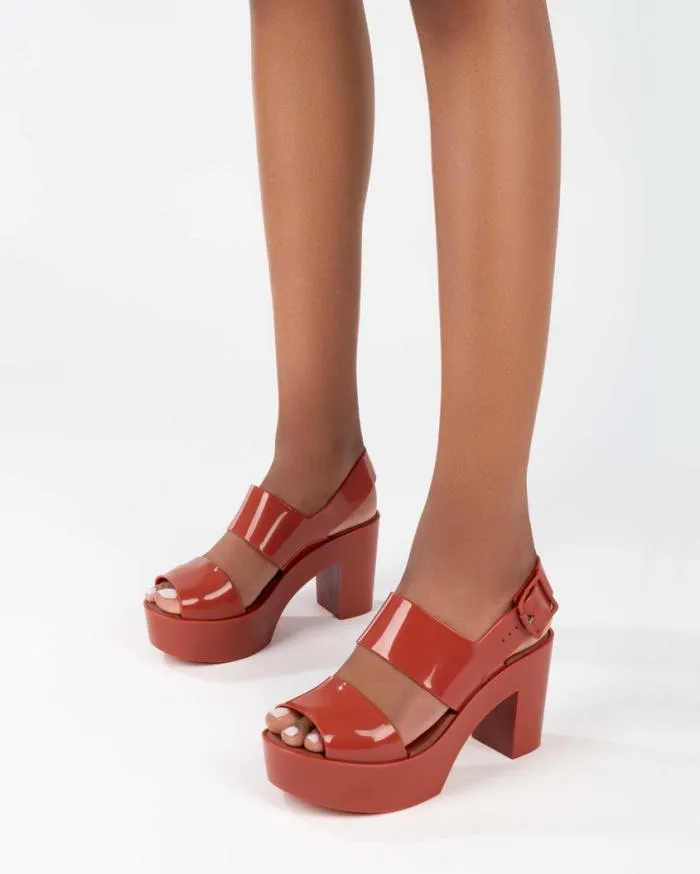 Women Mule Sandal Brown Melissa Heels