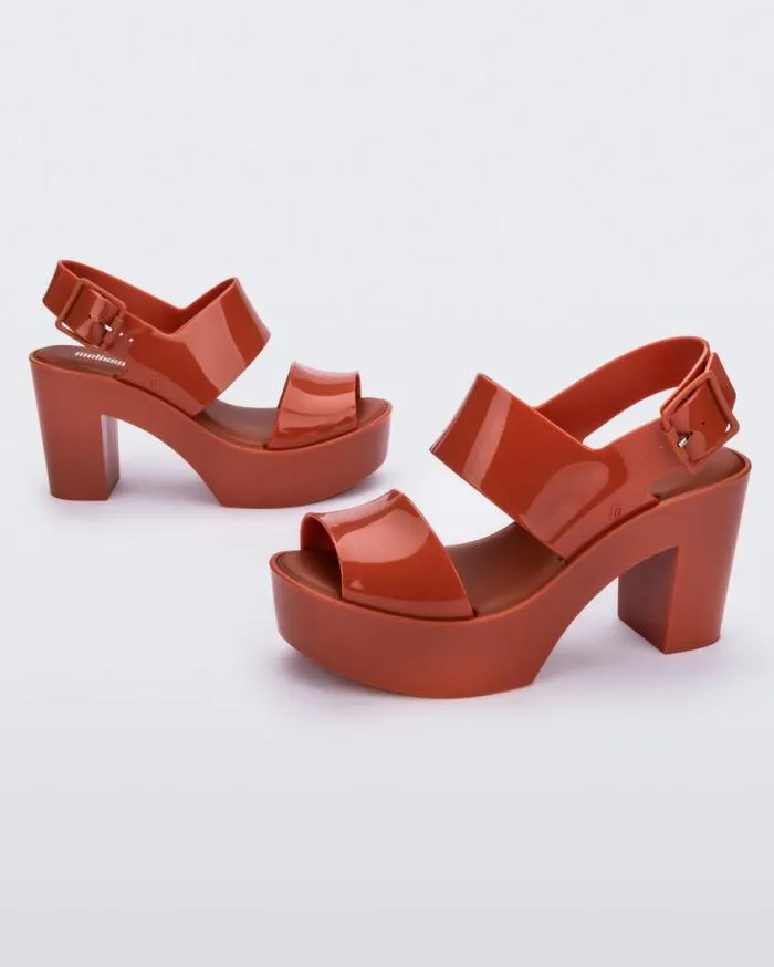 Women Mule Sandal Brown Melissa Heels