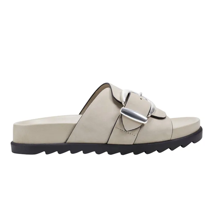 Women Mules and Slides Marc Fisher Hattie Footbed Slide Sandal Light Natural
