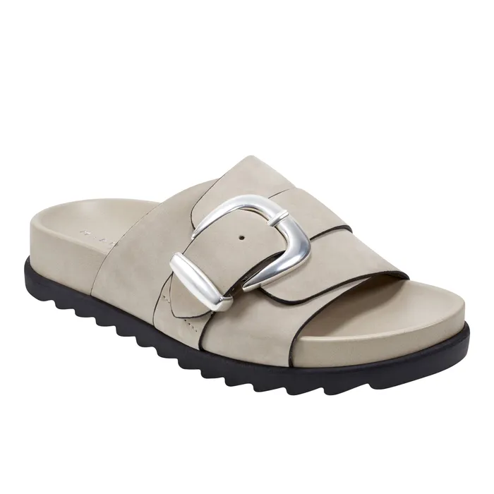 Women Mules and Slides Marc Fisher Hattie Footbed Slide Sandal Light Natural