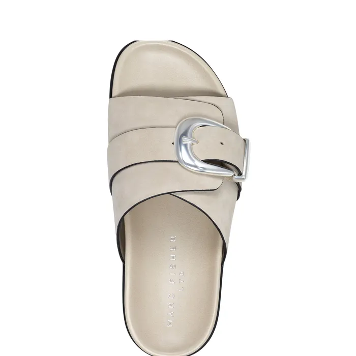 Women Mules and Slides Marc Fisher Hattie Footbed Slide Sandal Light Natural