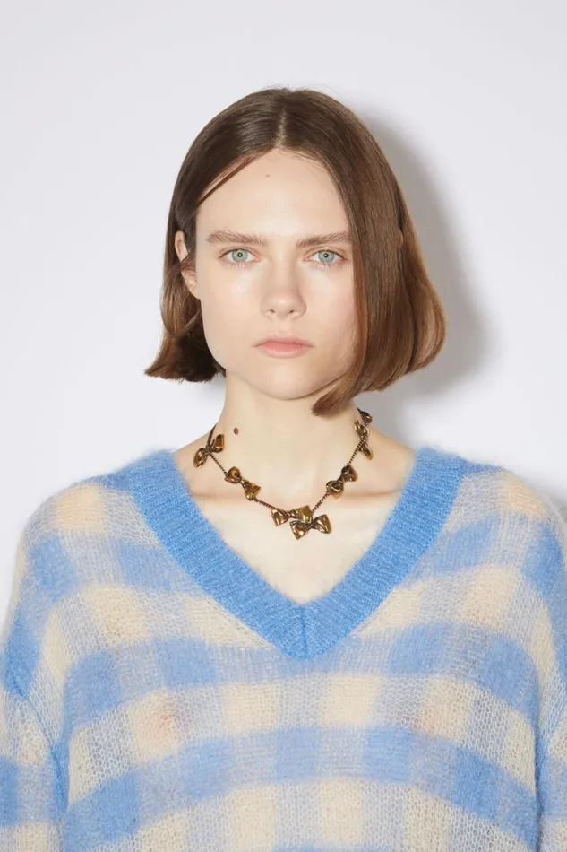 Women Multi Bow Necklace Antique Gold Acne Studios Jewellery