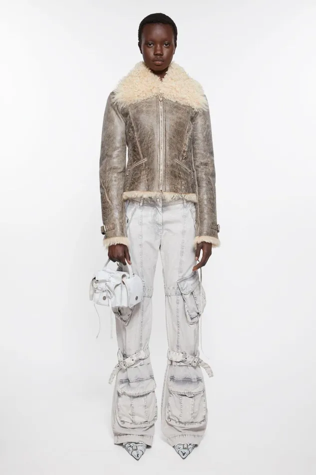 Women Multipocket Mini Bag Whitegrey Acne Studios Bags