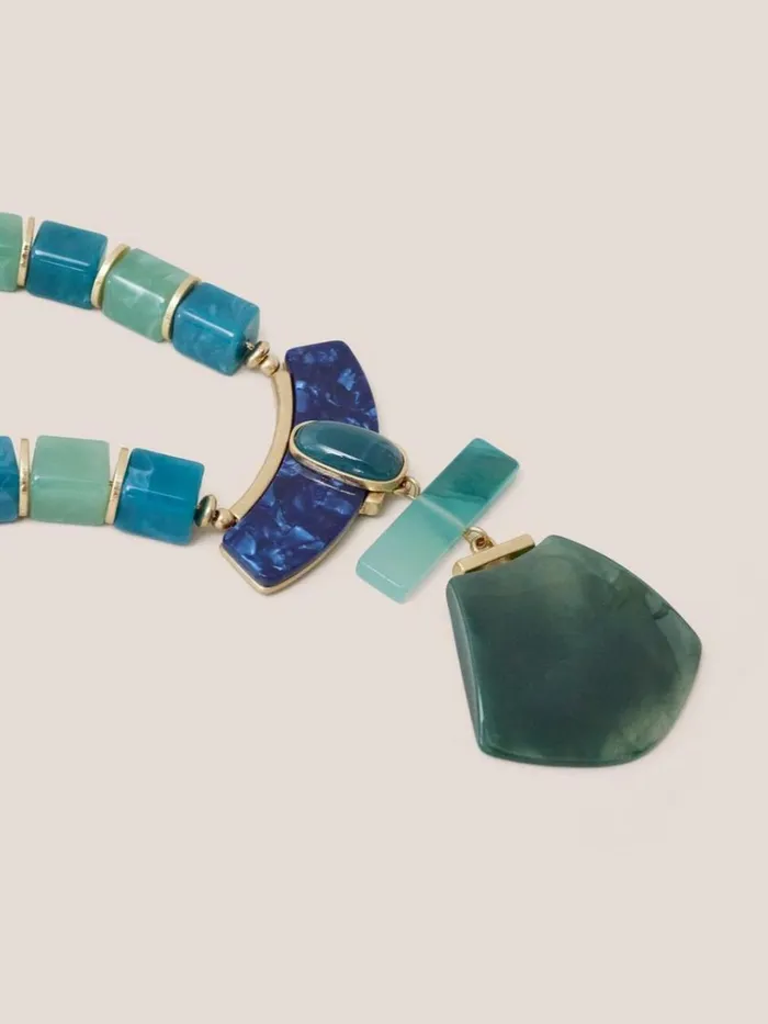 Women NECKLACES White Stuff Statement Gem Necklace Blue Multi