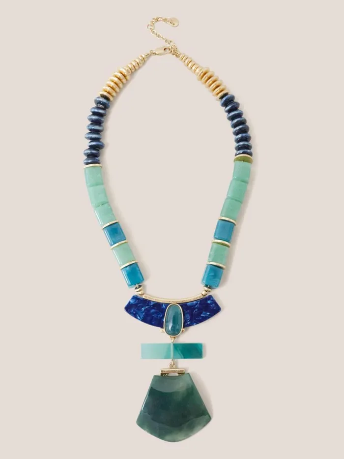 Women NECKLACES White Stuff Statement Gem Necklace Blue Multi Women NECKLACES White Stuff Statement Gem Necklace Blue Multi
