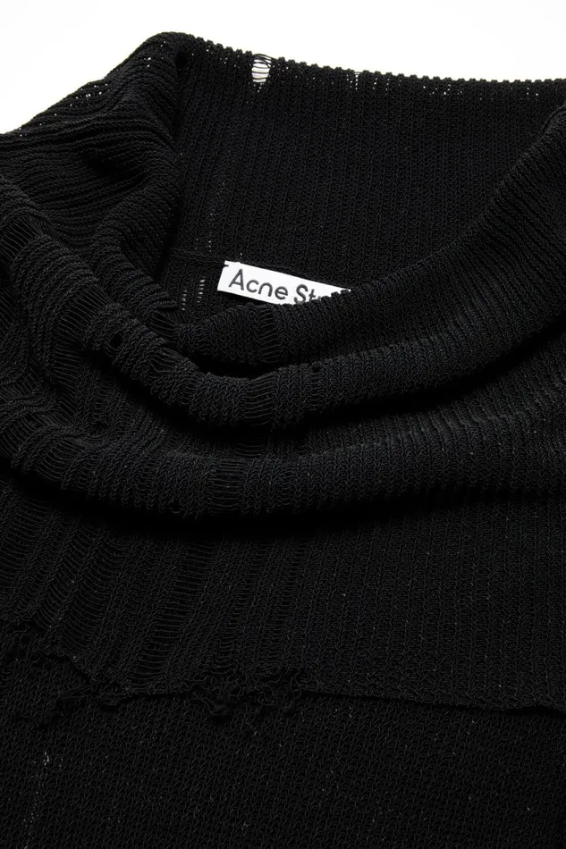 Women Open Knit Dress Brownblack Acne Studios Dresses