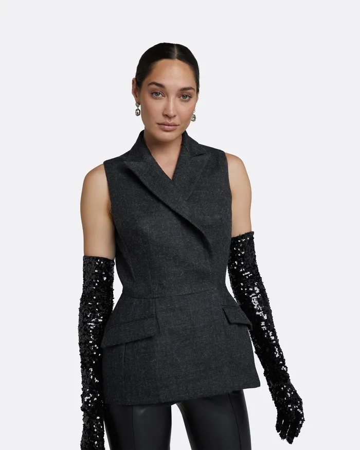Women Orlaith Speckled Grey Jacket Speckled Grey Jackets and Coats Safiyaa