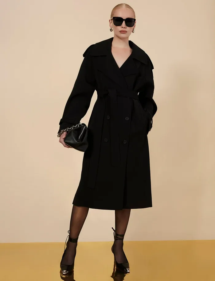 Women Outerwear BCBG Belther Trench Coat Black
