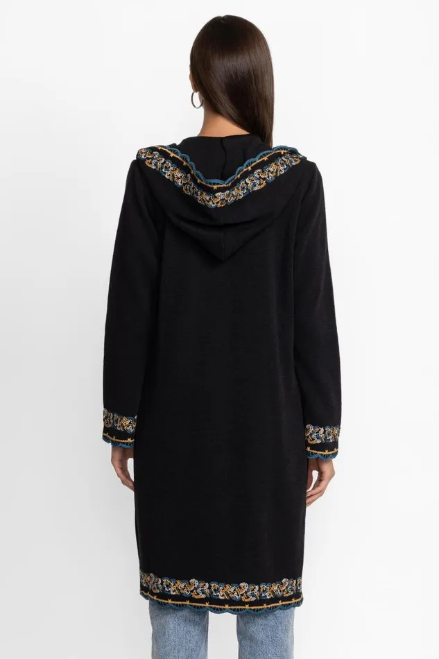 Women Outerwear Johnny Was BIYA SCALLOPED DUSTER Black Women Outerwear Johnny Was BIYA SCALLOPED DUSTER Black