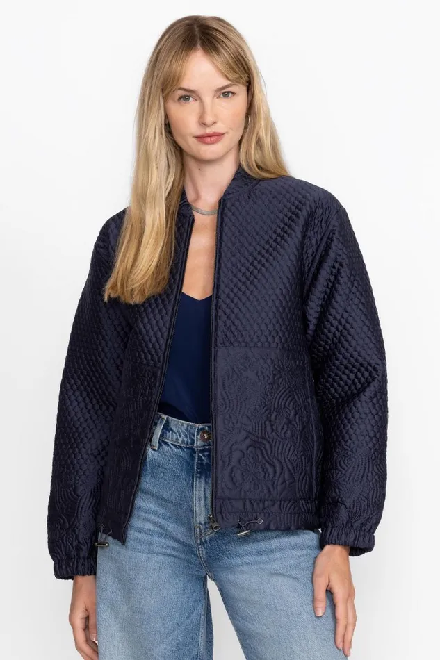 Women Outerwear Johnny Was KARMEN QUILTED JACKET Blue Night